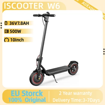 iSCOOTER W6 Scooter elettrico per adulti Pneumatici da 10 pollici E-Scooter per uomo 500W 36V 7.8 AH Pieghevole City EScooter