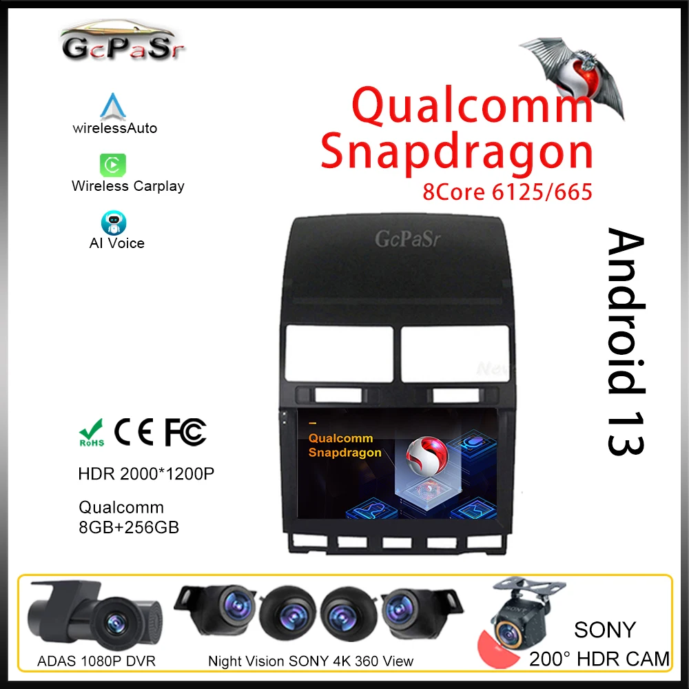 

Автомобильная стереомагнитола Qualcomm Android, мультимедийный плеер для Volkswagen Touareg GP 2002-2010, радио Navitei, HDR, навигация, Wi-Fi