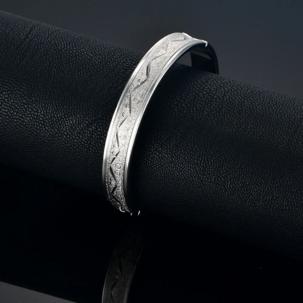 Golden Bracelets Round Frosted Metal Bangles Womens Hand Bracelets Geometric Gold Silver Plated Opening Bracelets Jewelry Gifts 6