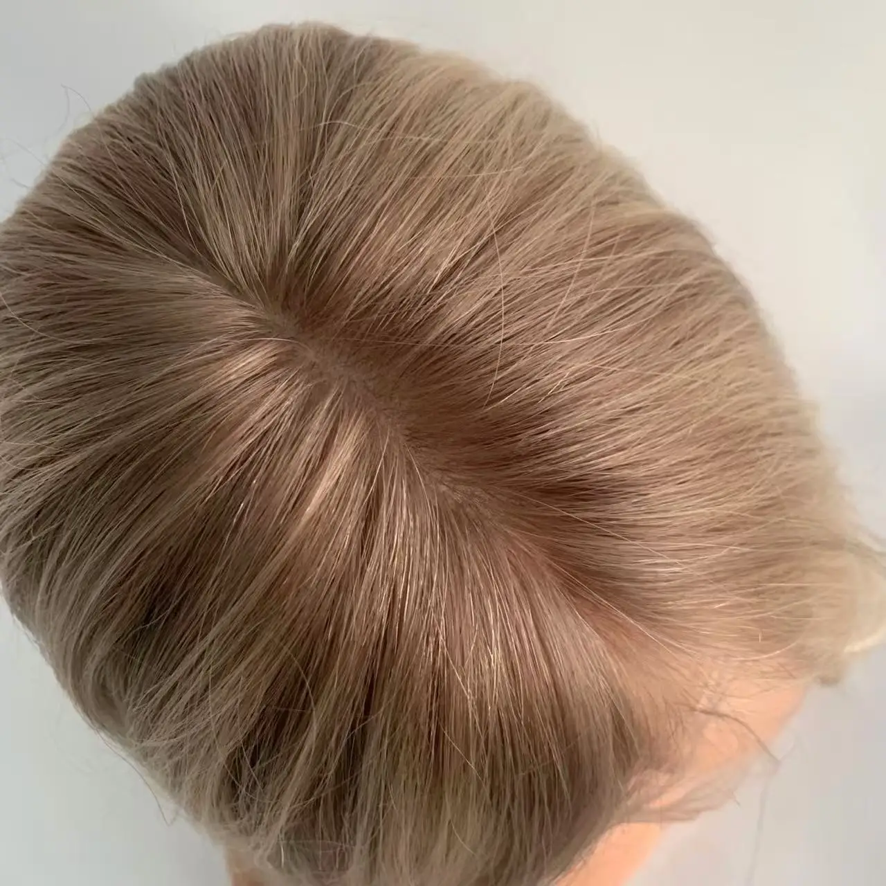 Silk Top Silicone Cap Medical Gluless Wig Ash Blonde Color Replacement European Human Hair For Alopecia Or Cancer