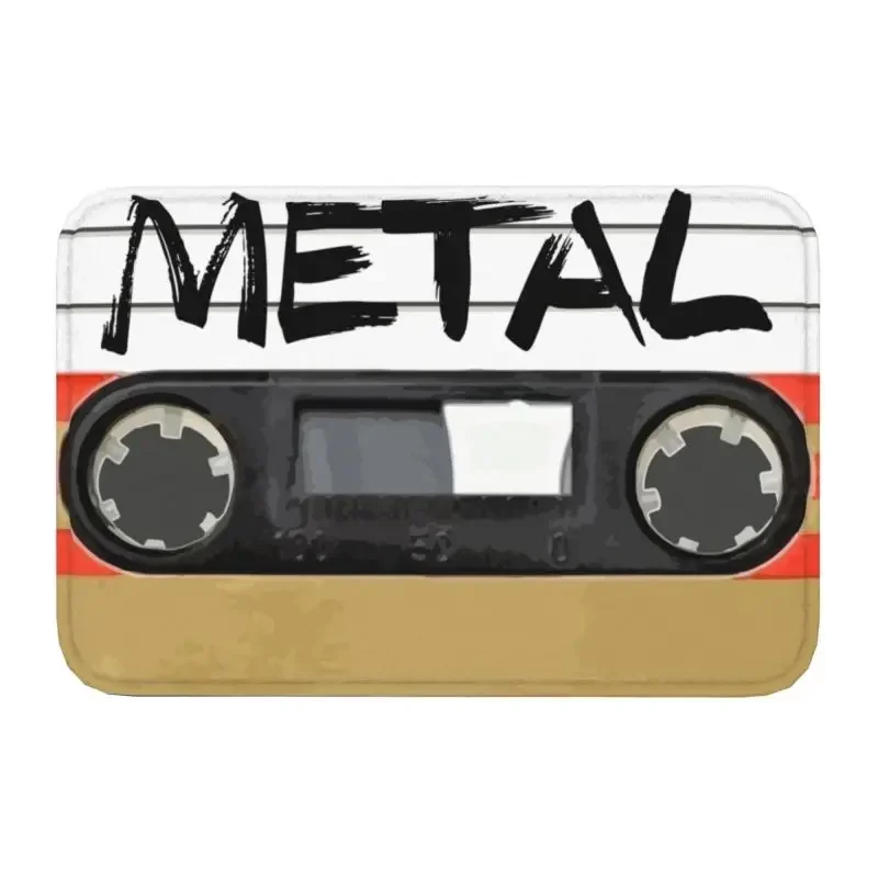 Heavy Metal Music Front Door Mat Anti-Slip Outdoor Quick Dry Music Lover Tape Doormat Kitchen Balcony Entrance Rug Carpet