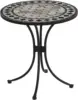 Home Styles Small Outdoor Bistro Table with Marble Tiles Design Table Top Constructed From Powder Coated Steel, Black 1