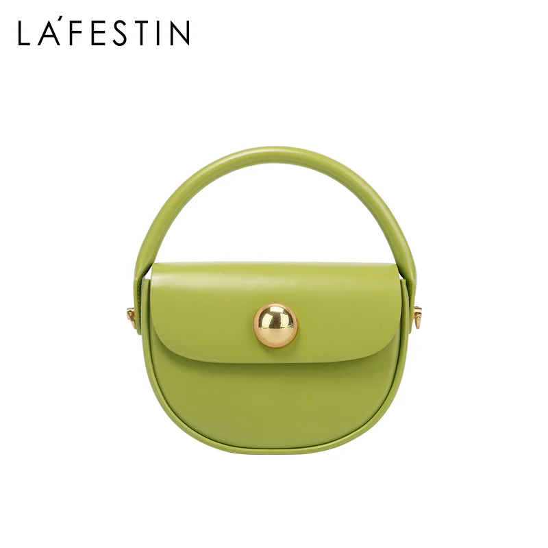 

Original LA FESTI Versatile Handbag Women's Niche Fashion Texture Multi Color Bell Bag with Streaming Colorful Inlaid Ball