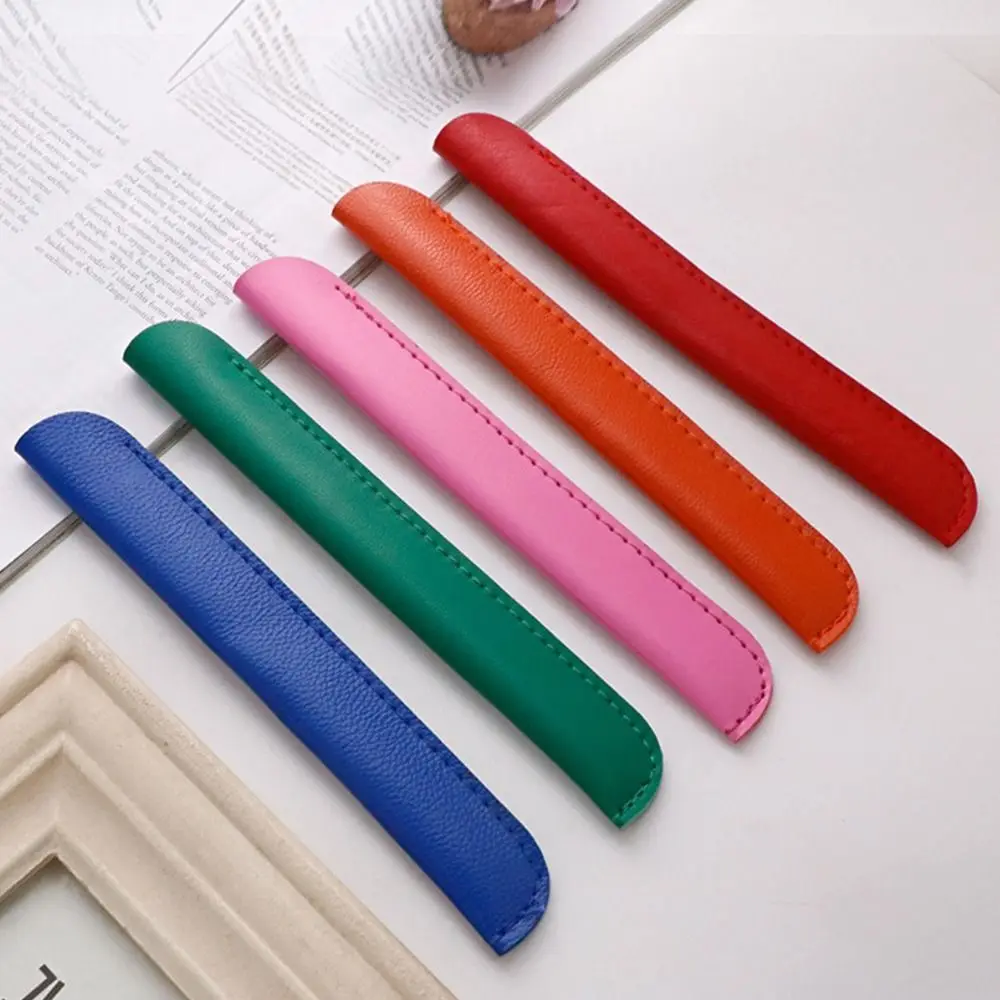 

Пеналы из искусственной кожи PU, однотонные вместительные держатели для ручек, аксессуары для офиса