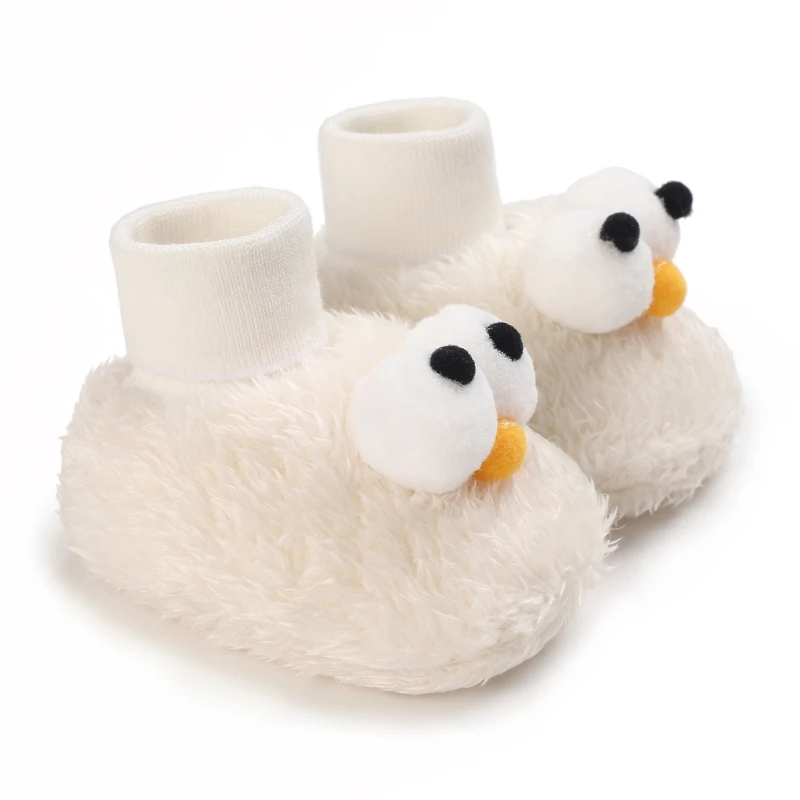 Cartoon Cute Baby Children's Shoes Men's and Women's Flat Shoes Elastic Rope Plush Warm and Comfortable Socks Shoes 0-18M 3