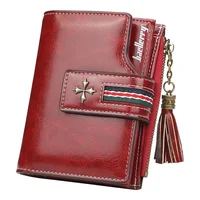 Bifold Short Oil Wax Card Wallet Women Fashion High Quality Purses Stylish Card Holder Coin Purse Ladies Vintage Leather Wallets 1