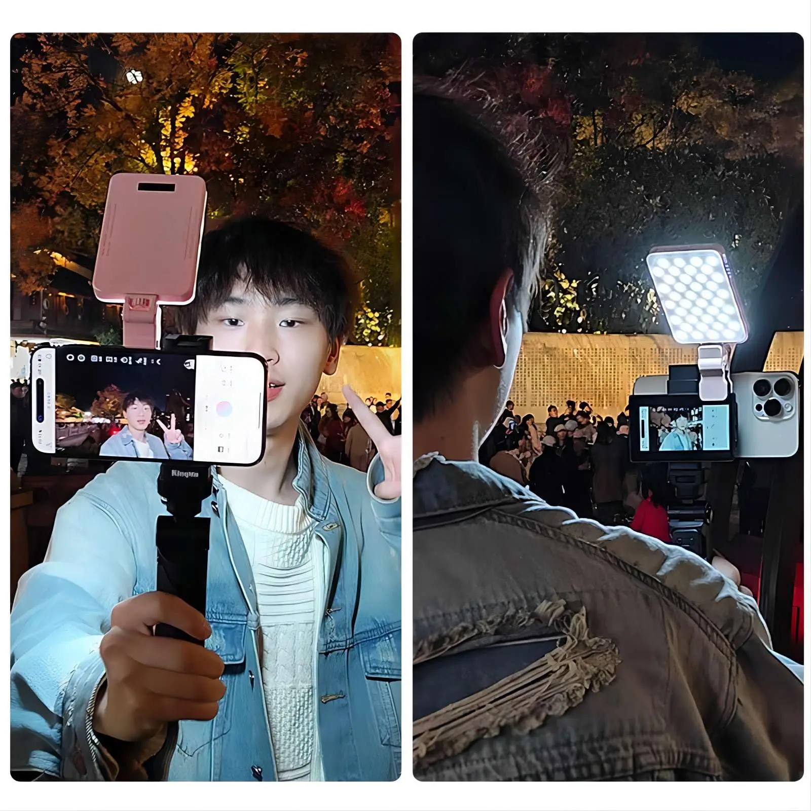 휴대폰 브이로그 셀카 모니터 화면, 셀카 라이브 스트림 틱톡, 인스타그램, 유튜브 호환 가능, 아이폰
