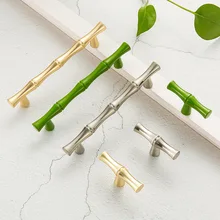 

Bamboo Design Handles Cabinet Knobs and Handles Zinc Alloy Gold Door Handle Kitchen Pulls Furniture Handle Door Hardware