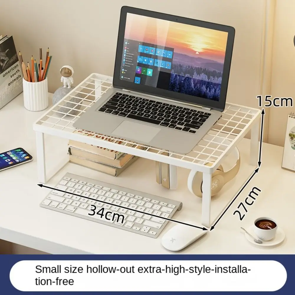 그리드 노트북 그리드 냉각 랙 냉각 검정/흰색 컴퓨터 높이기 스탠드 금속 휴대용 노트북 보관 선반 컴퓨터