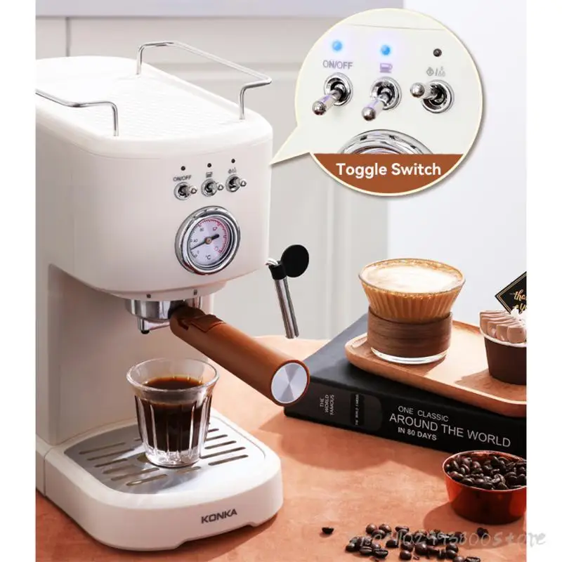 Ascaso Dream PID Espresso Machine - Sweet Cream and Walnut - Open