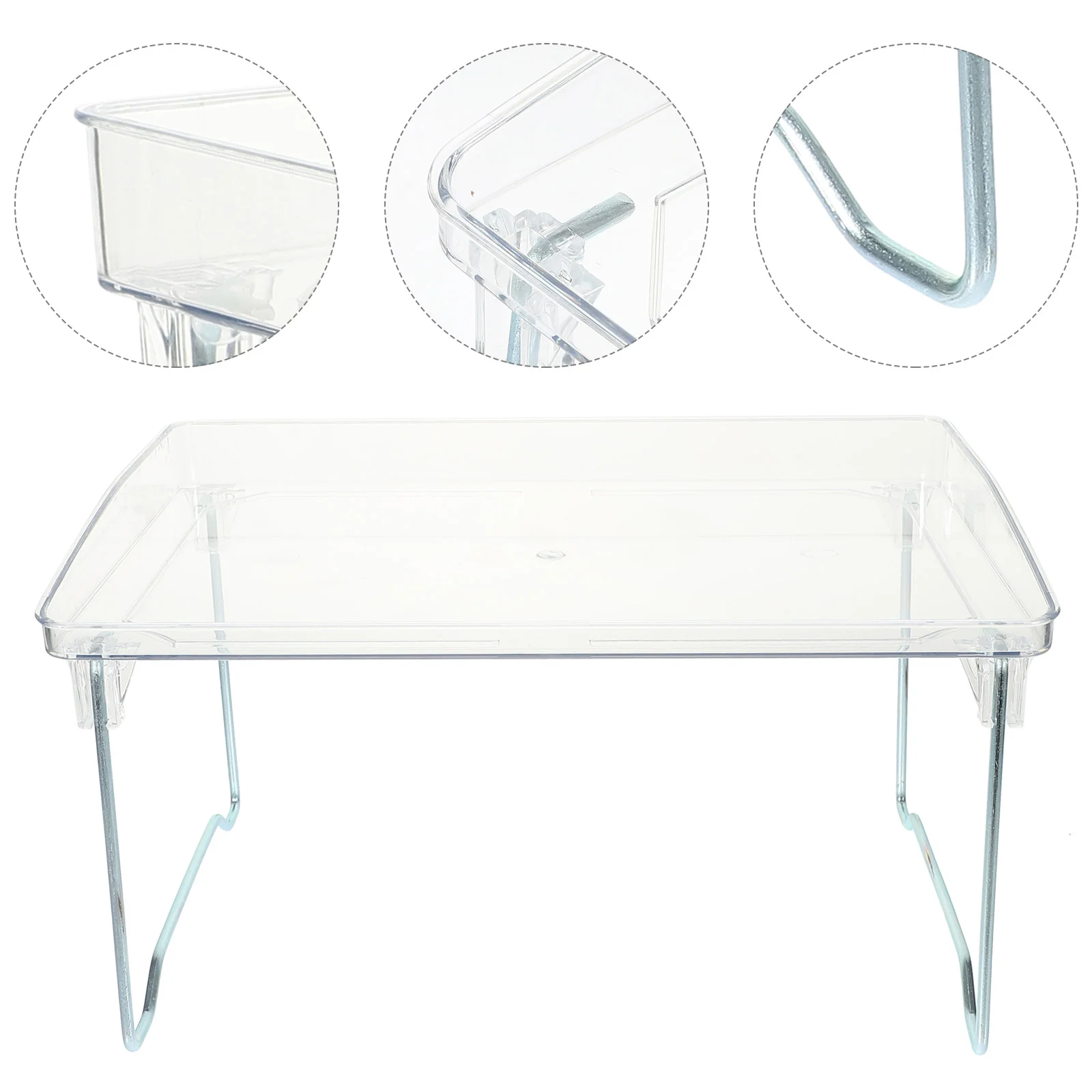 Clear Acrylic Desktop Storage Shelf Foldable Design Multi Purpose Rack Bathroom Bedroom Office Locker Shelves Holder Racks Home 4