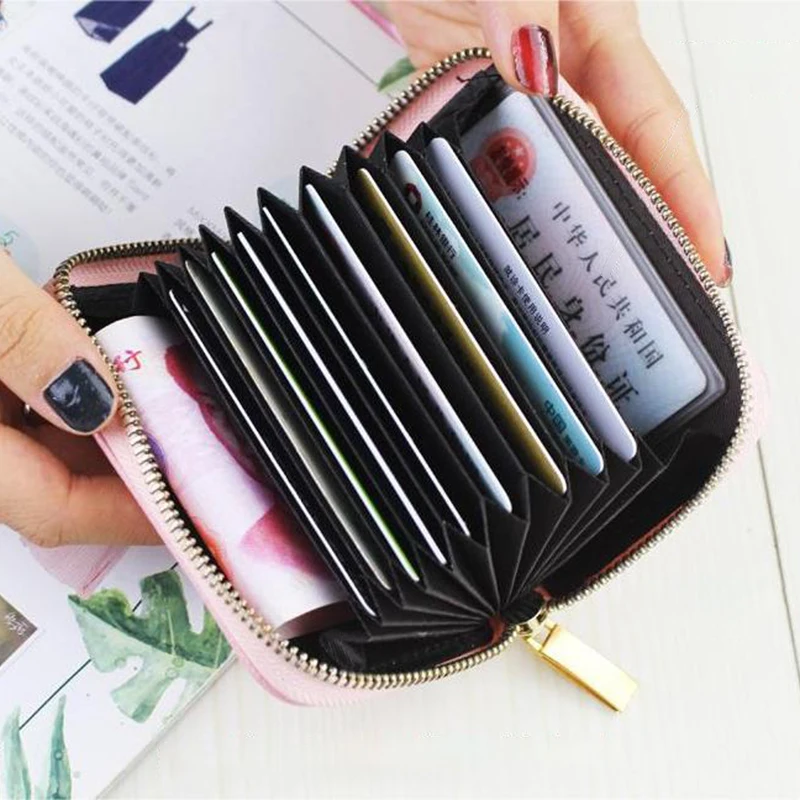 Fashionable New Multi Slot Card Seat Retro Women's Coin Bag Solid Color Zipper Wallet