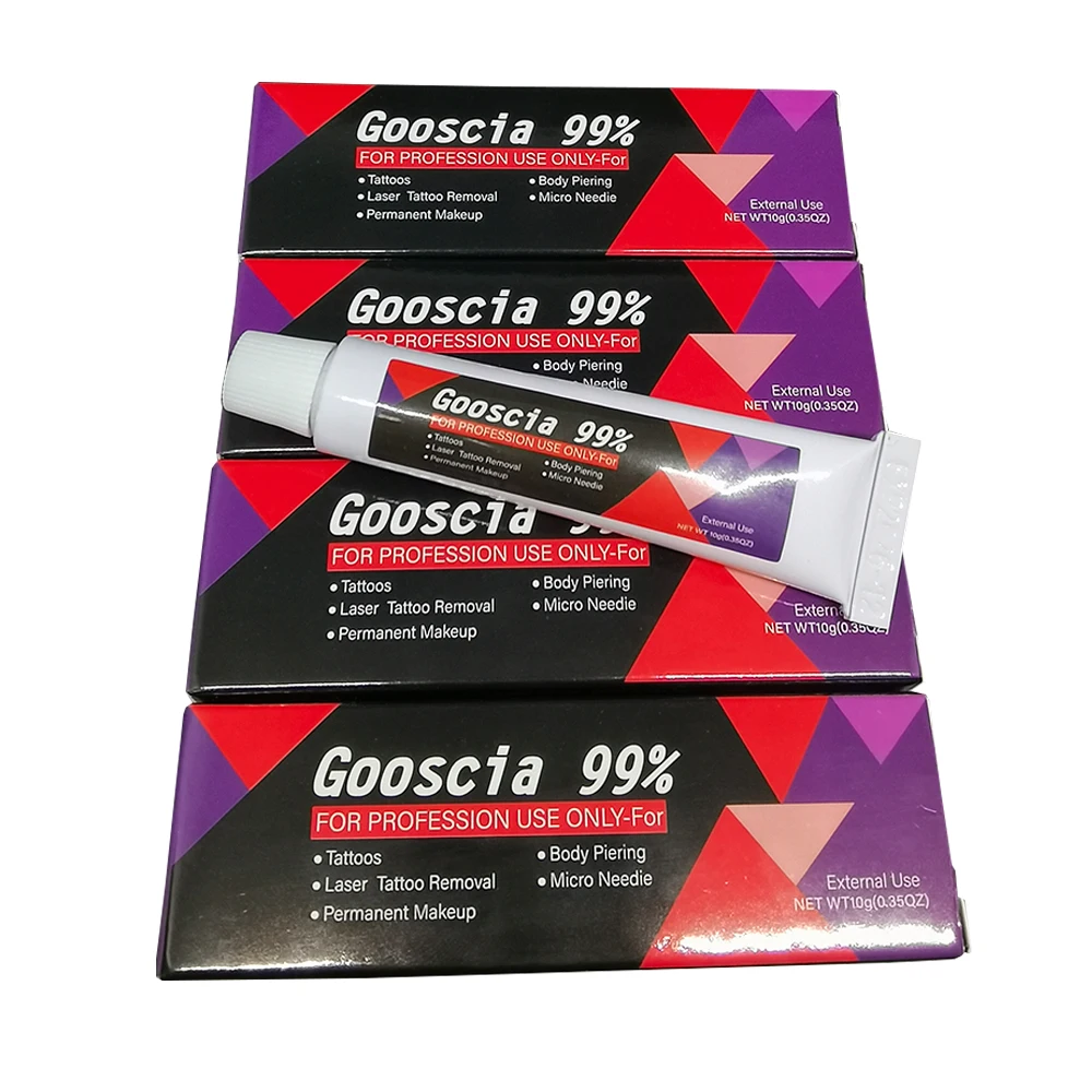 Высококачественный тату-крем Goosica 99%, перед перманентным макияжем, микроблейдинг, пирсинг, бровь, губы, тело, удаление татуировок 10 г