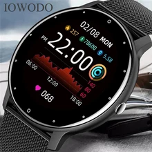

IOWODO ZL02 Smart Watch for Man Women Waterproof Heart Rate Fitness Men's Sports Smartwatch for iPhone Android Xiaomi Huawei