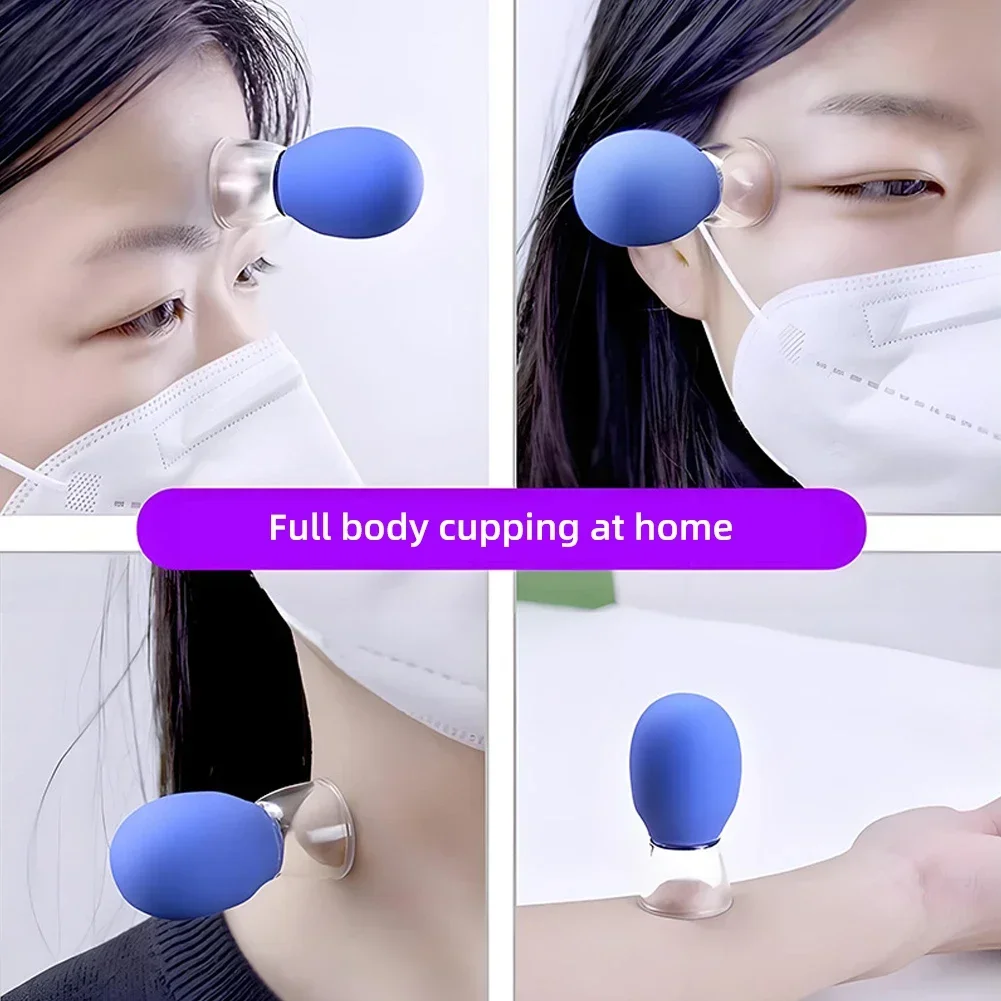 1Pcs Natural Silicone Cupping Massage Cup For Body Fac Neck Eye Massage Vacuum Tank Body Facial Care Anti-aging Beauty Tool 5