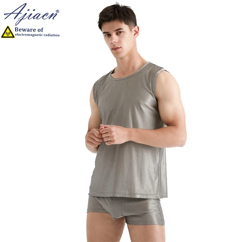Anti-radiation 100% silver fiber knitted fabric men's underwear Computer room Electromagnetic radiation shielding underwear