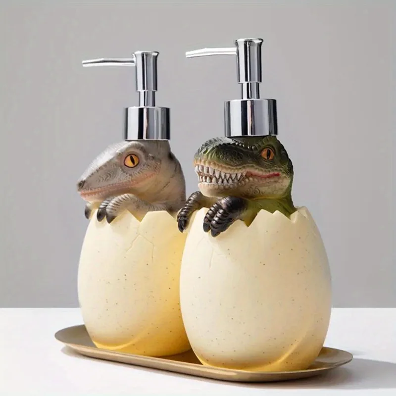 560ml Lotion Dispenser Large Capacity Cute Dinosaur Refillable Empty Bottle Hand Cleanser Shampoo Container Bathroom Supplies