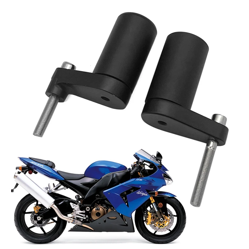 ZX10Rオートバイブラックカーボンフレームスライダークラッシュ