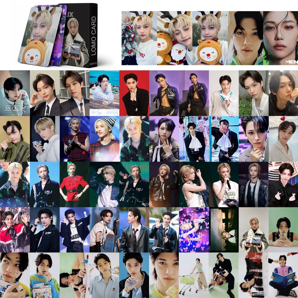 Lomo Cards Album Cards Bookmark Postcard 55 Pcs SK Felix Album Lomo Card Kpop Photocards Postcards