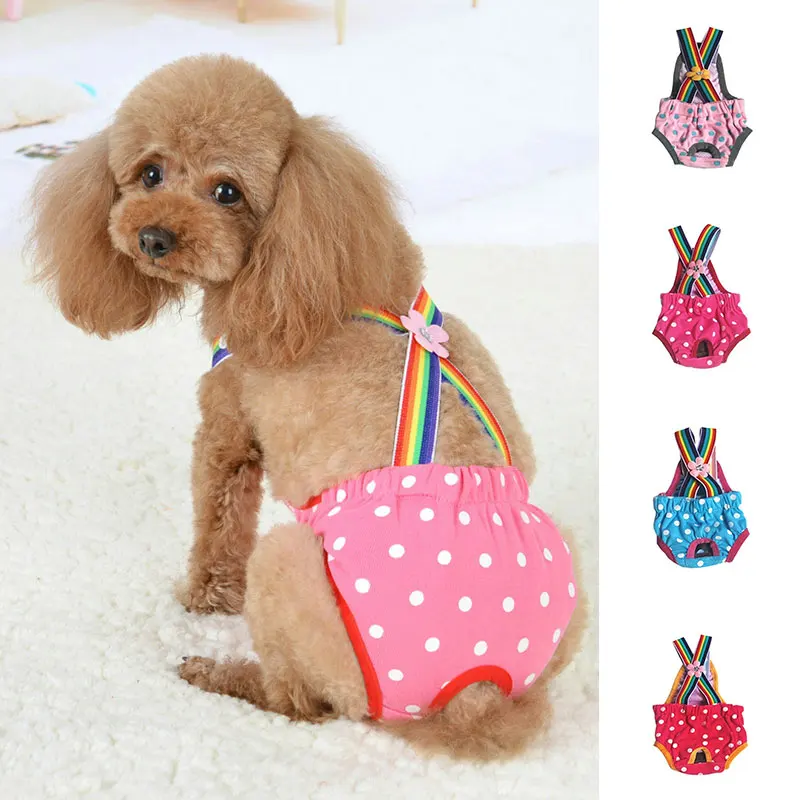 

New Puppy Pet Physiological Pants Striped Female Dog Sanitary Panties Shorts Underwear Sanitary Diaper Washable Shorts