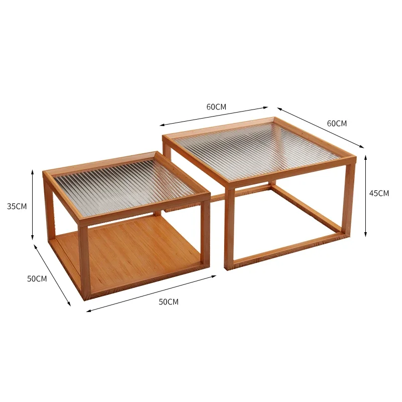 

Маленький журнальный столик из твердой древесины, квадратный сахарный чайный столик для гостиной, балкона, из закаленного стекла Changhong, журнальный чайный столик, Xl