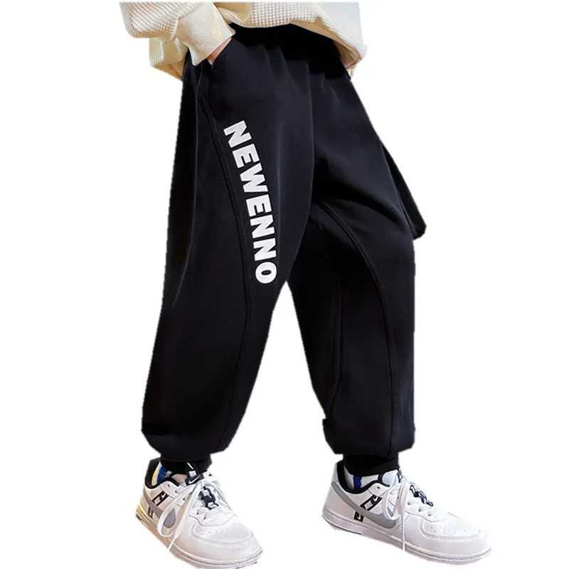 

Big Boys Kids New Autumn Casual Pants with Pocket Trousers Cotton Korean Sweatpants Teenager Boys School Sport Clothing 5-14Yrs