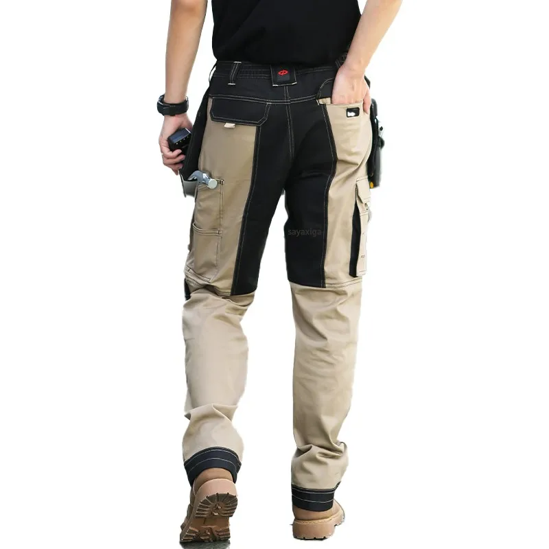 Cargo Pants Men Workwear Multi-Pocket Outdoor Hiking Joggers Pants Work Trousers Men Wear resistant multi pocket Knee Pads mens work pants