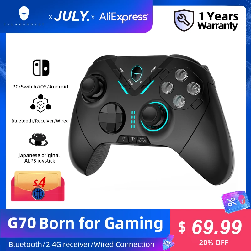 Thunderobot G70 Wireless Gamepad Bluetooth With Dual Vibration Game ...