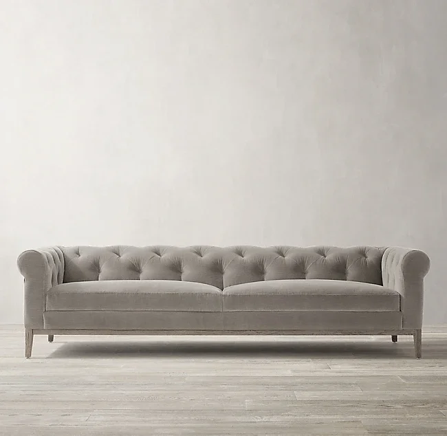 

Contemporary design living room funiture fog vintage velvet chesterfield sofa for sale