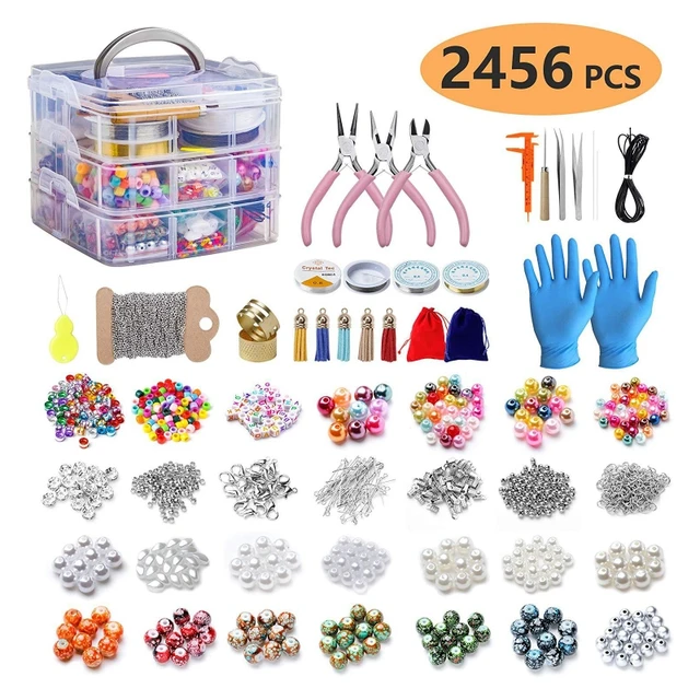 Jewelry Making Supplies Kit with Assorted Beads Charms Findings Wire Cord  Pliers for Necklace Bracelet Earrings DIY Accessories - AliExpress