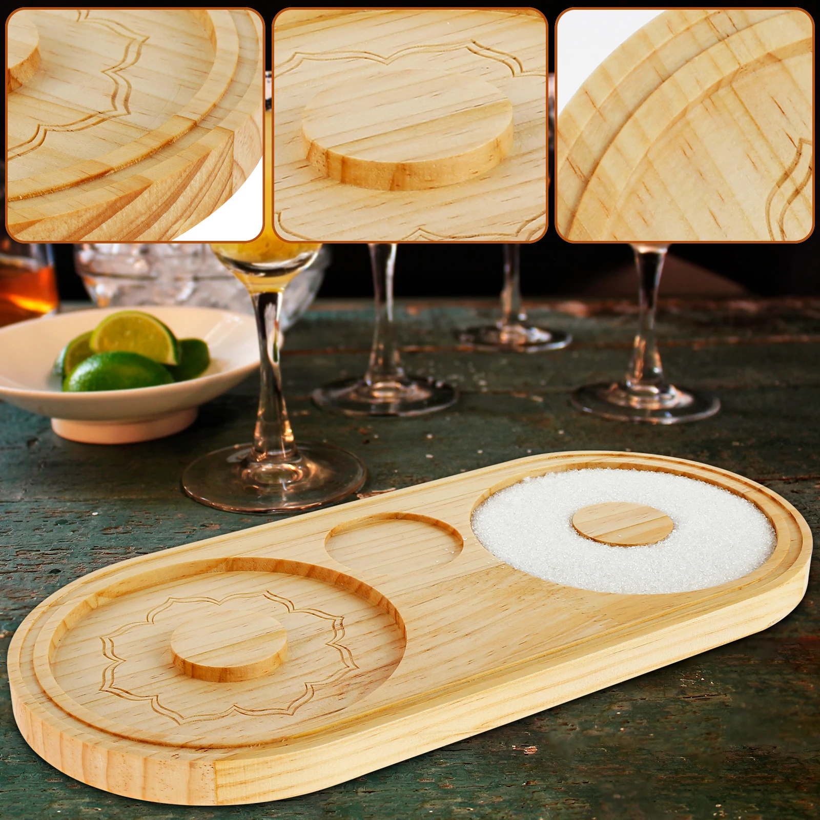 Artilife Margarita Zout Rimmer, Barman Tool Cocktail Margarita Glazen Rimmer 3 Tier Suiker Zout Rim Limoen