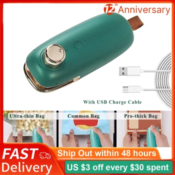 휴대용 USB 백 실러 미니 진공 실링 기계, 휴대용 히트 실러, 칩 백, 식품 보관 백용 주방 포장 기계