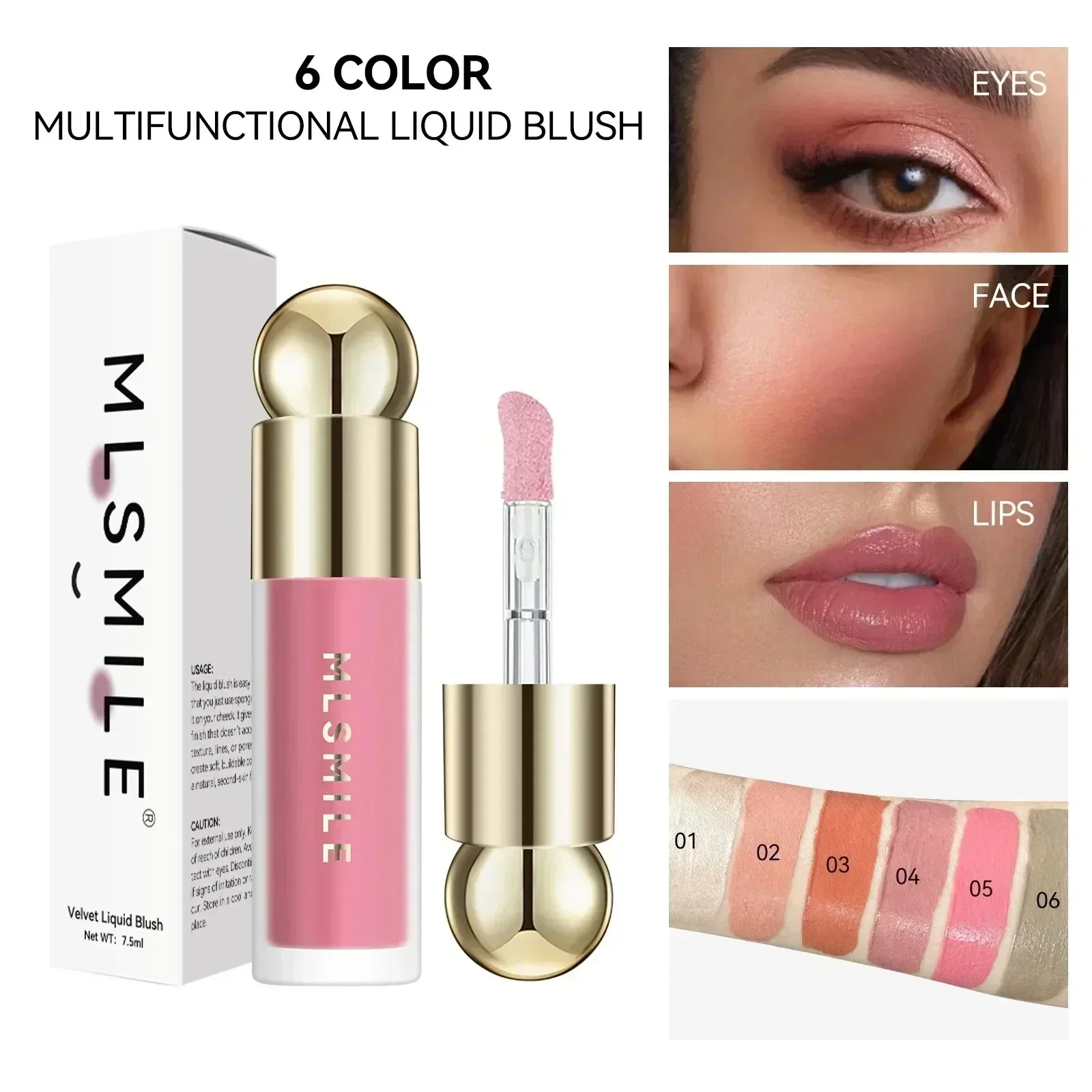 Multi-function Blush Stick Natural Cheek Face Rouge Blusher Cream Lasting High Color Rendering Brightening Skin Tone Waterproof blush stick facial blusher blush cream cream blusher