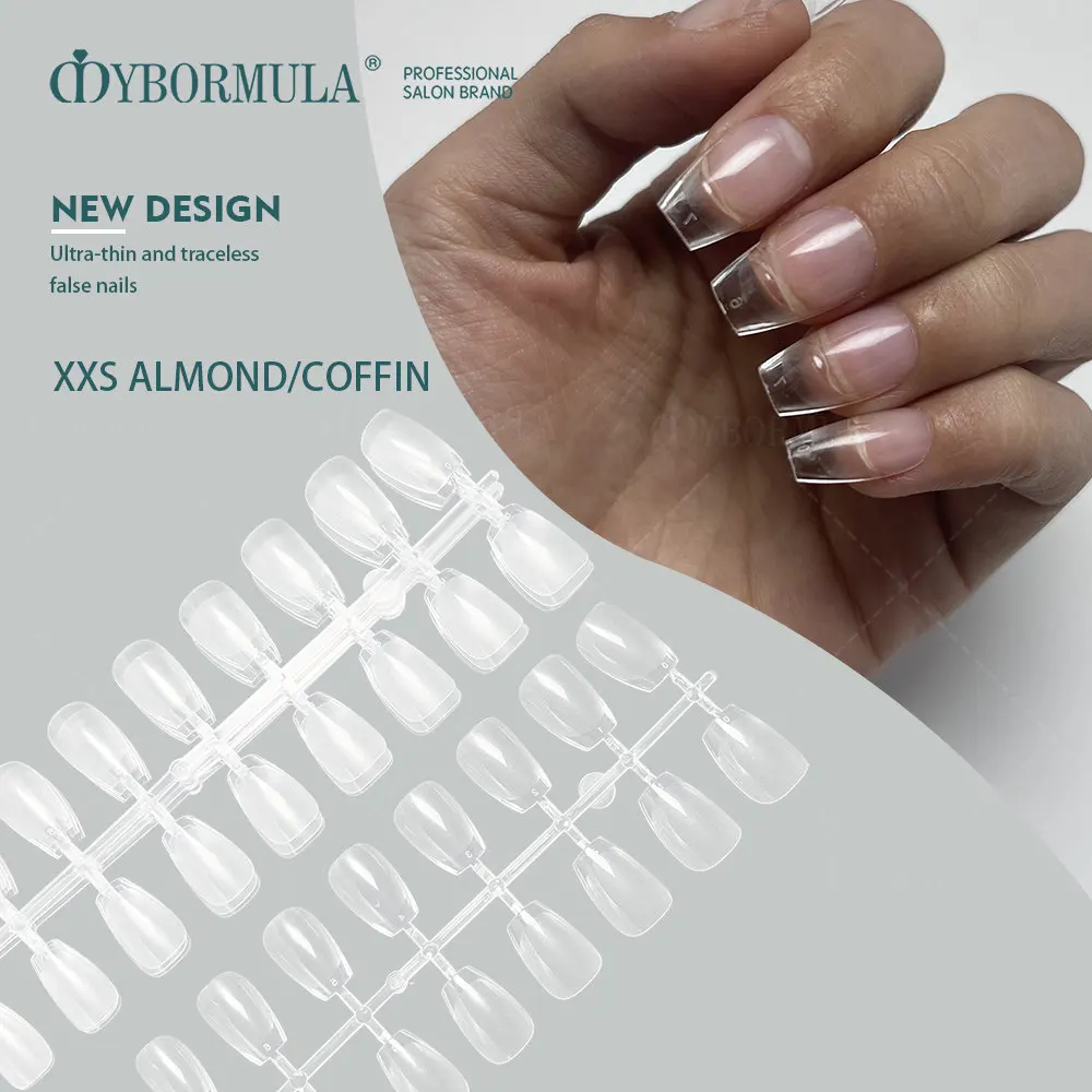 Mybormula Extra Short Gel X Nails 240Pcs Xxs Coffin Almond Soft Gel Full Cover Nail Tips Per Mani Piccole Mezza Opaca Press On