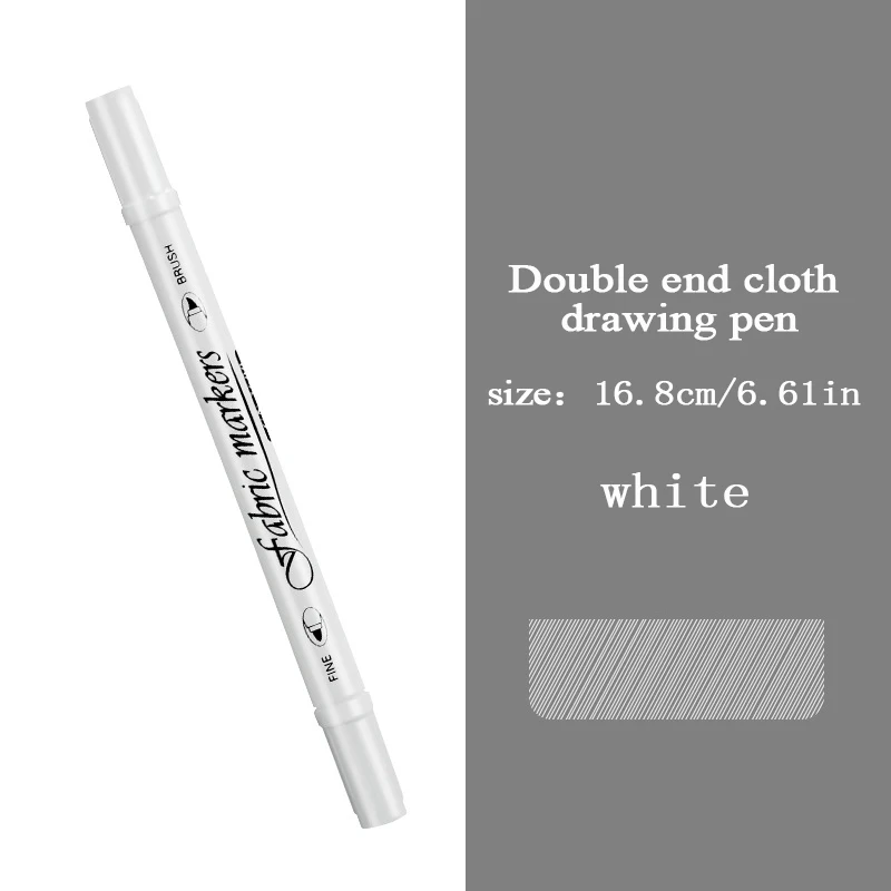 1PcsWhiteWaterproofMarkerPenSmoothDoubleHeadClothPaintingPen