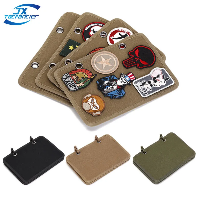 Taktische Moral Patch Panel Abzeichen Lagerung Tuch Armband Display Board ID Patches Haken und Schleife Oberfläche Bindung D-Ringe