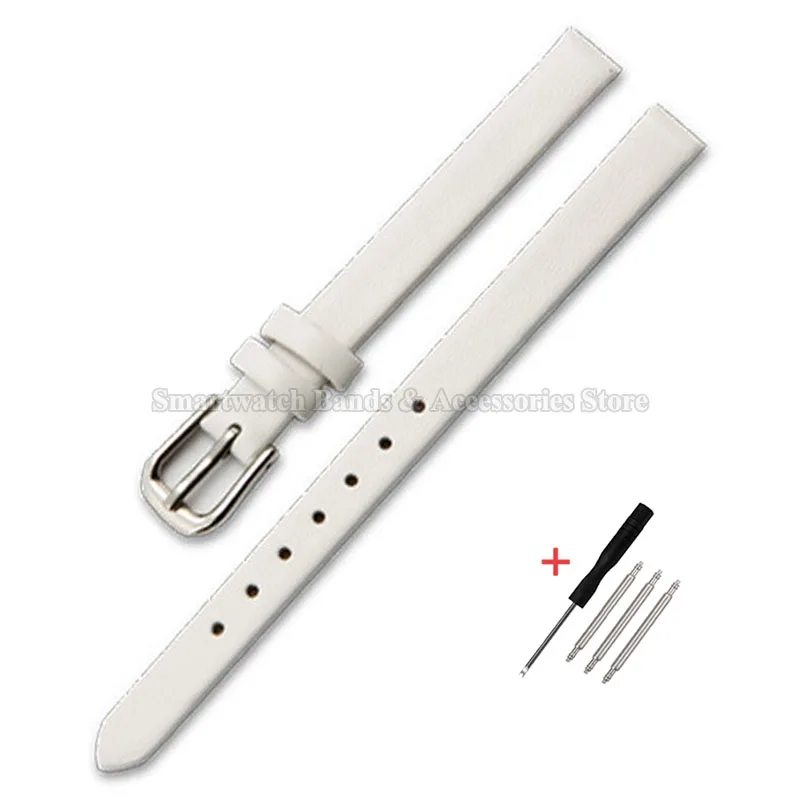 Elegant Ultra-Thin Leather Watch Strap - Soft Wrist Band with Pin Clasp