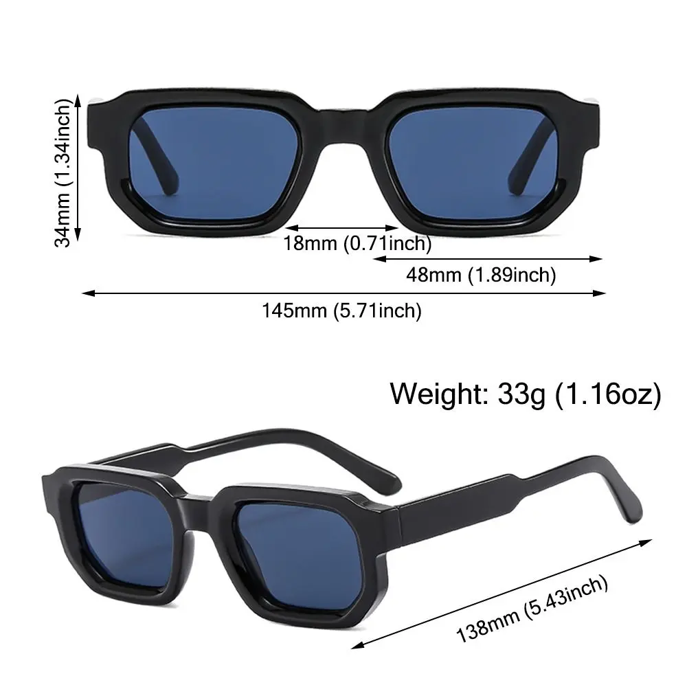 Retro Small Square Sunglasses Women & Men Punk Shades, Fashion UV400 Protection Sun Glasses