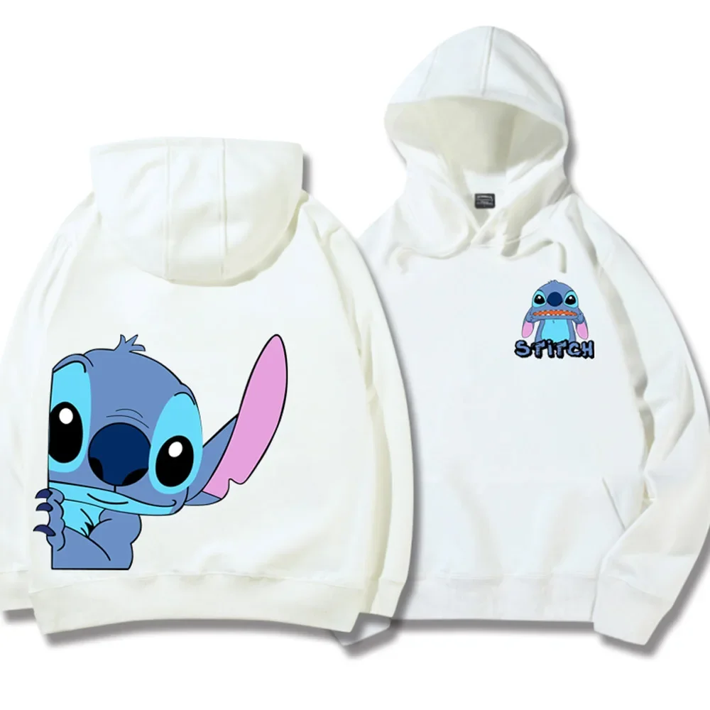 Disney Sweatshirt Stitch Cartoon Print Hoodie Pullover Couple