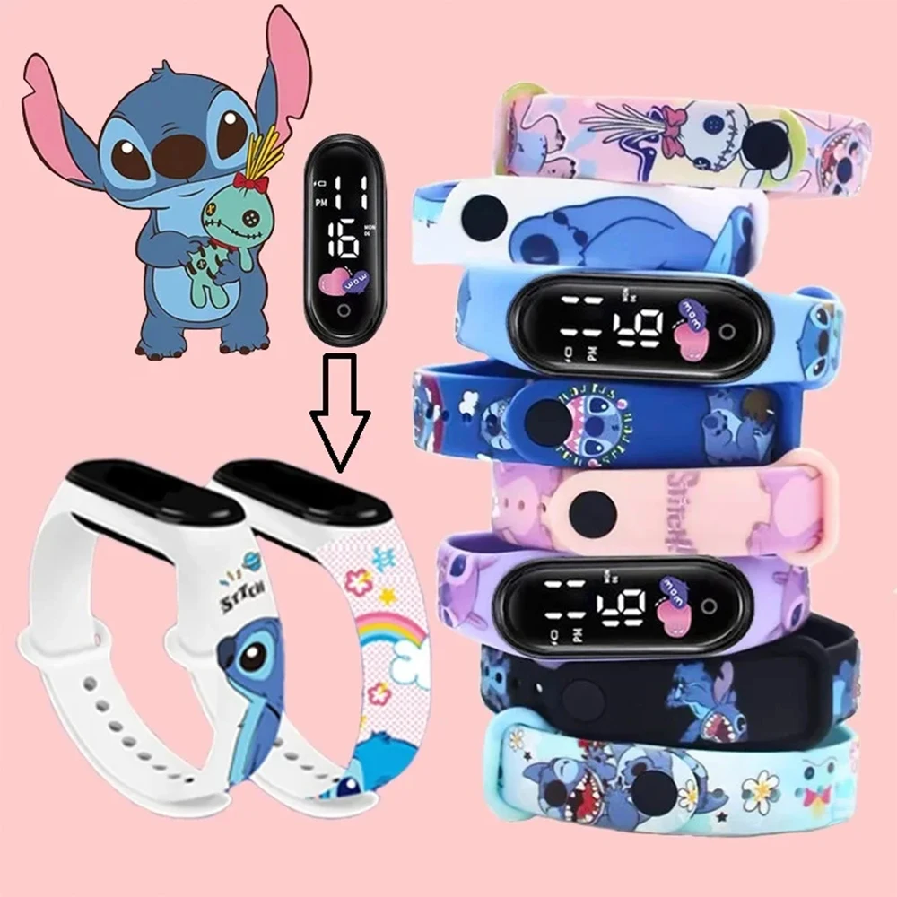 Cartoon digital watches for kids stamp duty LED touch waterproof electronic outdoors sports watch children's birthday gifts