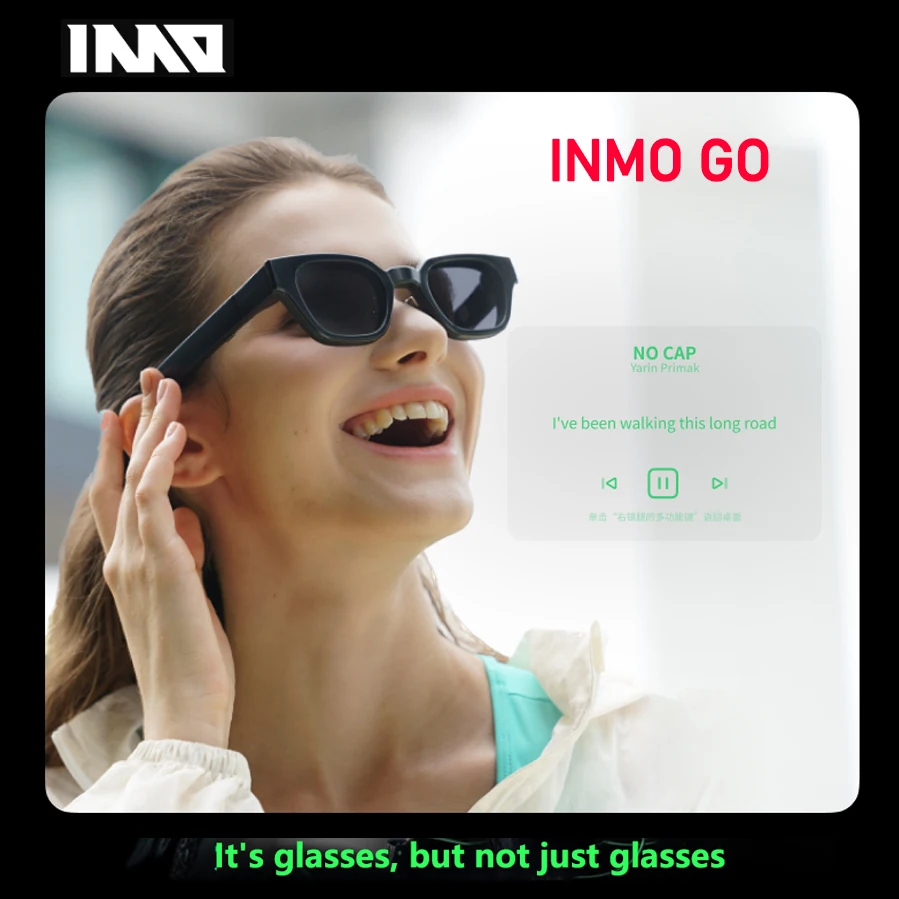 

INMO Go Smart AR Glasses Wireless Ultra Light AI Assistant Glasses for Music/Call/Translator/Prompter/Navigation/Bluetooth Audio