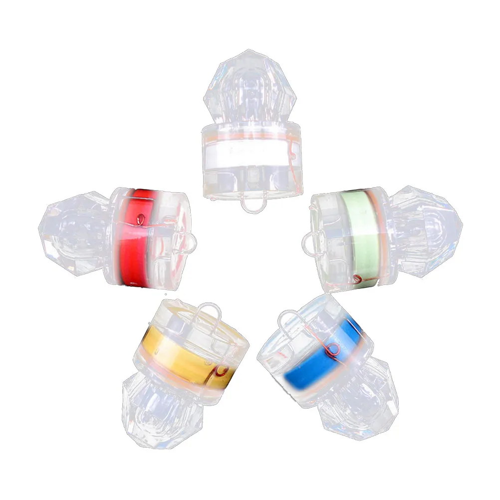 5Pcs LED 녹색 수중 야간 낚시 램프 긴 수명 투명 쉘 딥 드롭 물고기 유혹 라이트 배터리 구동