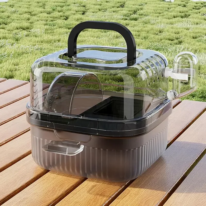 Chinchilla Cage Hamster Travel Carry Case for Small Animal with Water