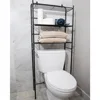 Over The Toilet Storage Rack, Bathroom Organizer, Bathroom Shelves, Metal, 23.5" L x 10.25" W x 70.5" H, Black 1