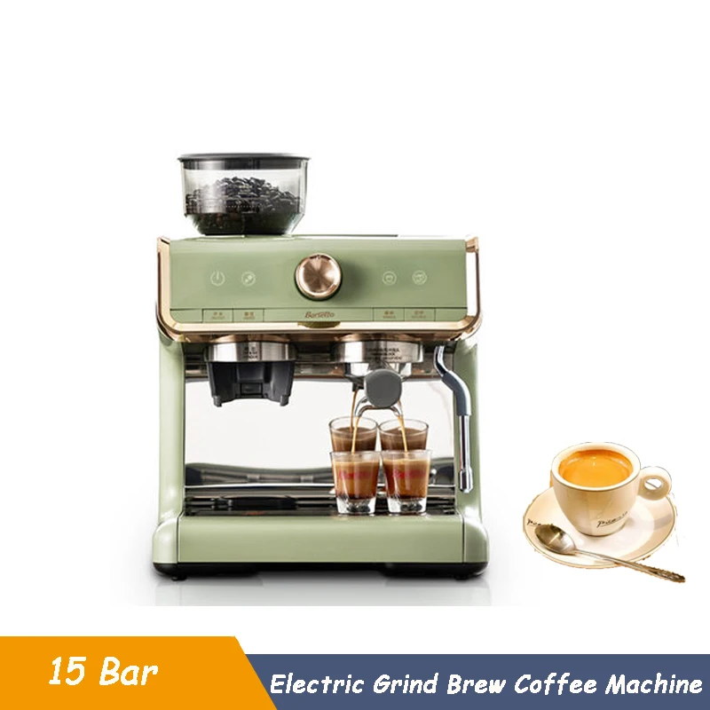 Fricoffee Máquina de café expreso con molinillo de café con espumador de  leche y máquina de expreso máquina de capuchino combinada con jarra de