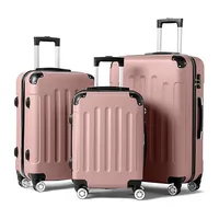 Ensemble de bagages 3 pièces, valises légères de voyage avec roulettes, serrure TSA et coin rigide, ensembles de bagages de voyage familial 5
