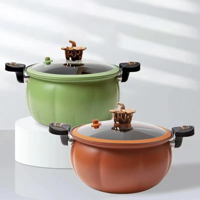 New Style Large Capacity Soup Pot Medical Stone Coating Non-stick Pot Pumpkin Soup Pot Micro Pressure Cooker medical stone soup pot household non stick two ear cooker induction cooker gas gas cooker special steam stew pot