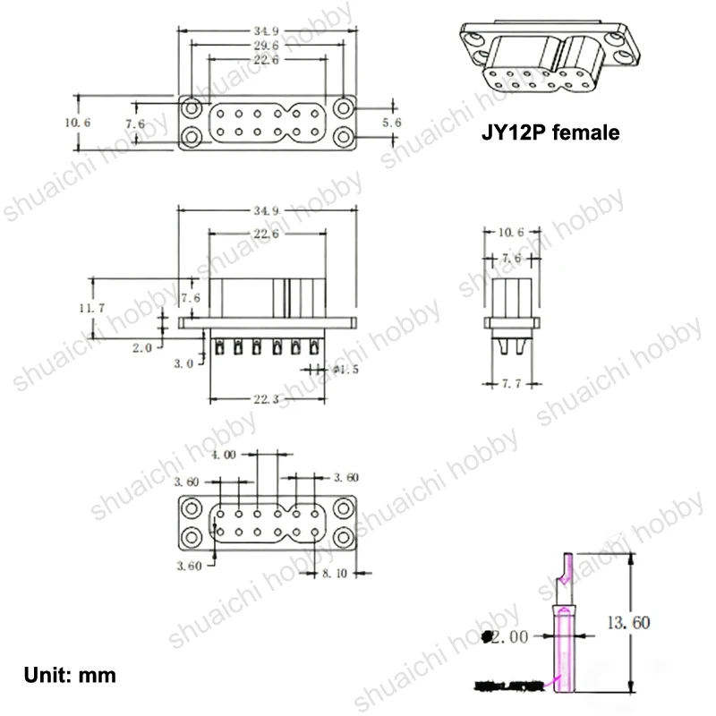 5Pairs 3P/6P/12P/16P Männlich Weiblich Stecker DC500V 5A Nennstrom RC Modell Motor servo Stecker Mit Anti-Reverse Insertion Funktion – Detail 5