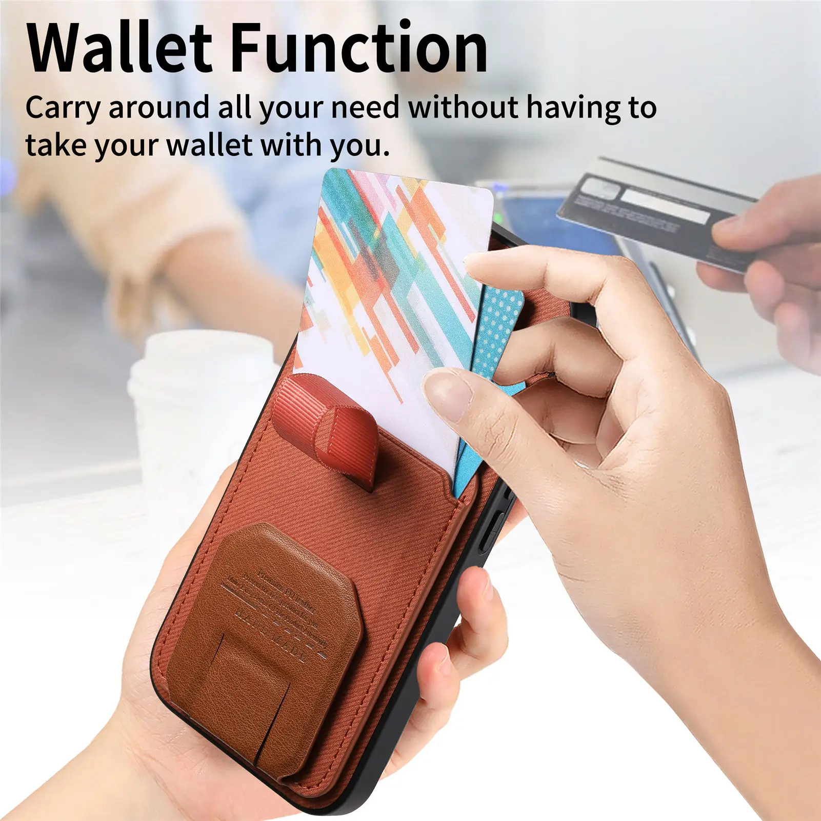 Luxury Wristband Holder Card Slot Phone Case with Stand and Anti-Drop Features
