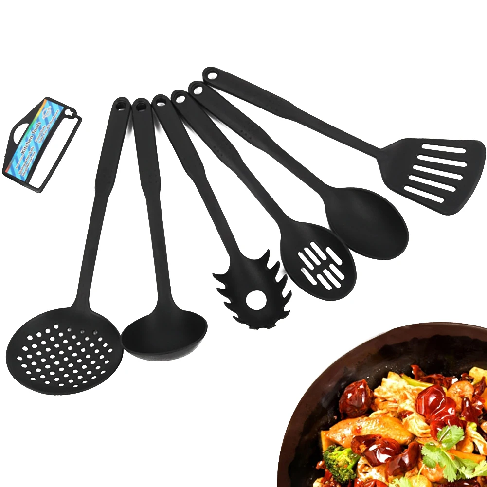 kitchen utensils 6pcs Cooking Utensil Set Nonstick Cookware Plastic Handles